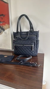 MZ WALLACE Crosby Magazine Tote Recycled Nylon Shoulder Bag Dawn Navy Blue - Picture 1 of 8