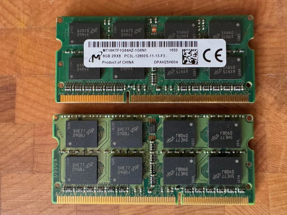 Micron 16GB (2X8GB) 2TX8 DDR3L Laptop RAM 1600MHz PC3L-12800S SODIMM Memory - Image 1 of 1