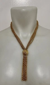 Collana con nappa catena tono oro vintage design TRIFARI - Foto 1 di 4