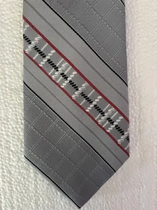 The Men’s Shop JC Penny Vintage Krawatte Herren grau und rot gestreift Krawatte 3,5” - Bild 1 von 8