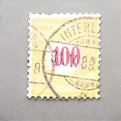 Switzerland Stamp Cat J13 100 Cent Ultra Granite Paper 1800s - Изображение 1 из 4