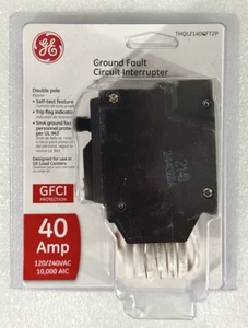 GE 40 Amp Doppio Polo GFCI Interruttore con Autotest (THQL2140GFT2P) - Foto 1 di 3