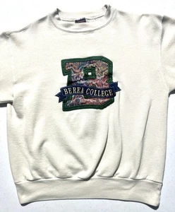 Felpa Berea vintage donna L panna logo grafico ricamato Jansport rara - Foto 1 di 8