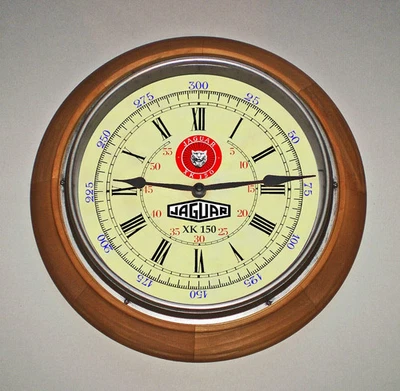 Jaguar XK150 Style Wall Clock, Magnolia Vintage 1950's Style Replica Dial. - Image 1 of 3