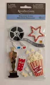 RARE Movie Night Scrapbooking Stickers By Recollections - Picture 1 of 3