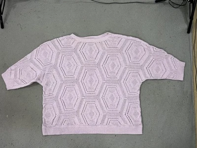 J. Jill Sweater Womens 3X Purple Open Knit Crochet Batwing Boho Textured Comfy - Image 1 of 4