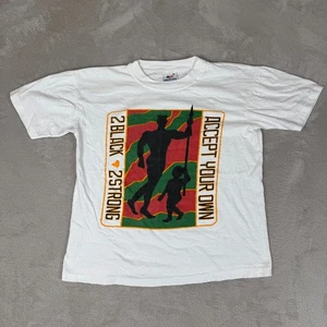 Vintage 90s Accept Your Own 2 Black 2 Strong MMG Rap Shirt Herren M weiß gebraucht - Bild 1 von 6