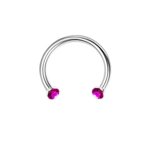 2X Assorted Color Crystal Septum Internal Thread Horseshoe Nose Lip Ear Ring 16g - Picture 1 of 14