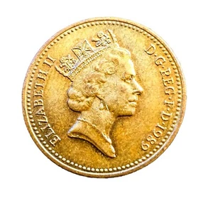 1989 Great Britain One Penny Coin, Elizabeth II, 3rd Portrait KLM# 935 Ungraded - Picture 1 of 2