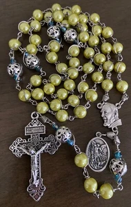 Rosario irrompible San Padre Pío Católico - Medalla de San Miguel - Hecho a mano - Imagen 1 de 5