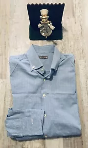 Peter Millar Shirt Mens Large Blue Plaid Summer Comfort Performance Stretch - Picture 1 of 5