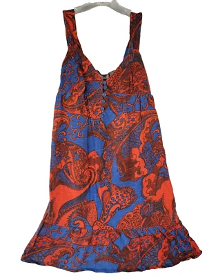 Camisa informal Mossimo Supply Co talla XS sin mangas correas anchas roja azul usada en excelente estado Foto 1 de 4