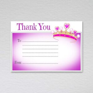 Pack of 20 Kids Princess Thank You Letters Cards Childrens Girls Birthday Gifts