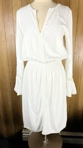 Vestido midi blanco See by Chloe (talla 40, 10 EE. UU.) ganchillo encaje mangas acampanadas - Imagen 1 de 17