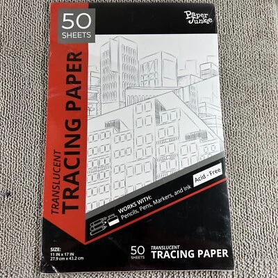 Almohadilla de papel de calco Paper Junkie de 50 hojas para dibujo, vilúcido 11x17... Foto 1 de 4
