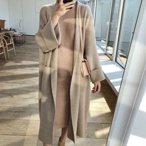 Fashion Womens Oversize Knit Sweater Cardigan Coat Casual Long Outwear Elegant - Picture 1 of 4