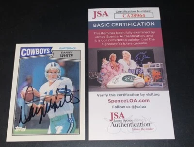 1987 Topps #261 Danny White Autograph JSA Auto Dallas Cowboys Auto Signed - Image 1 of 3