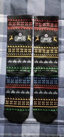 LOS ANGELES LA CLIPPERS Ugly Reindeer Christmas Crew Socks One Size Unisex Cover