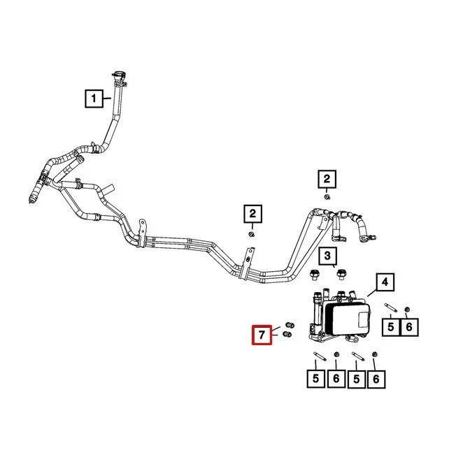 Genuine OEM Mopar Automatic Transmission Oil Cooler Tube for Ram 1500 2018-2021 - Image 1 of 1