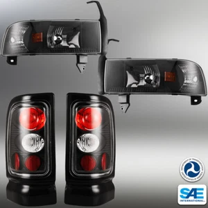 For 1994-2001 Dodge Ram 1500 2500 3500 LED Black Headlights & Smoke Tail Lights - Picture 1 of 9