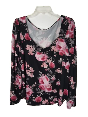 Maurice's Floral Print Top Size XXL Sweetheart Neckline Puff Long Sleeves - Image 1 of 4