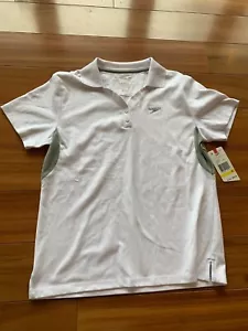 White & Grey USA Swimming Speedo Women's Short Sleeve Polo Shirt Size M - NWT - Picture 1 of 6