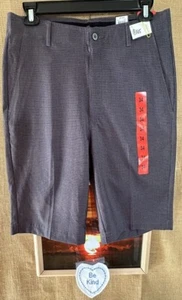 NWT Pebble Beach black small check men’s short 34 flat stretch zipper regular Ma - Picture 1 of 6