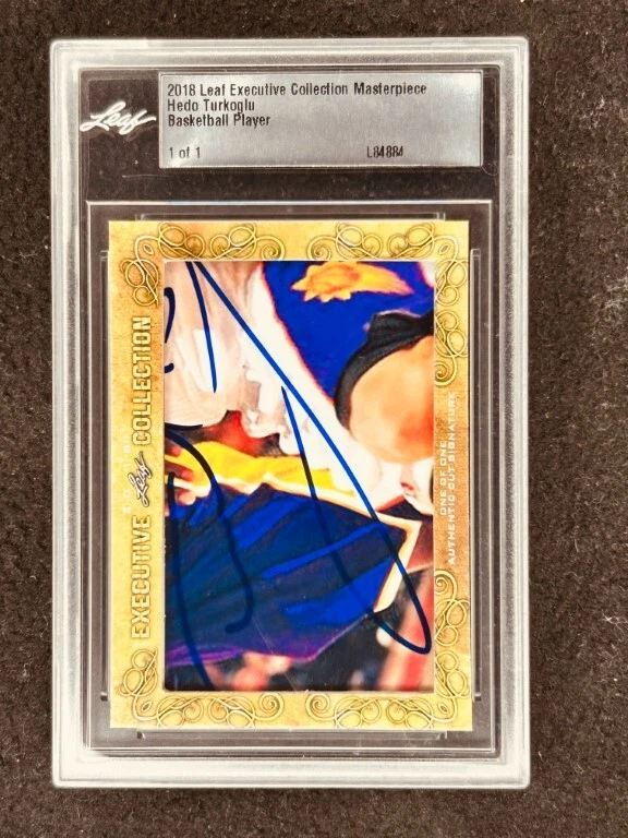 Hedo Turkoglu 2018 Leaf Masterpiece Cut Signature 1/1 autographed card JSA Magic - Image 1 of 2