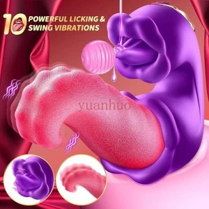 2in1-Rosa-Lingua-Vibratore-Clit-Massaggio-Leccare-Orale-Personale-Massaggio-Per-Donna - Foto 1 di 13