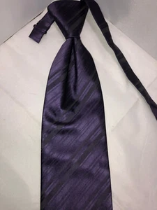 New Purple Stripe Pretied Mens Long Neck Tie Wedding Prom Formal markystore - Picture 1 of 4