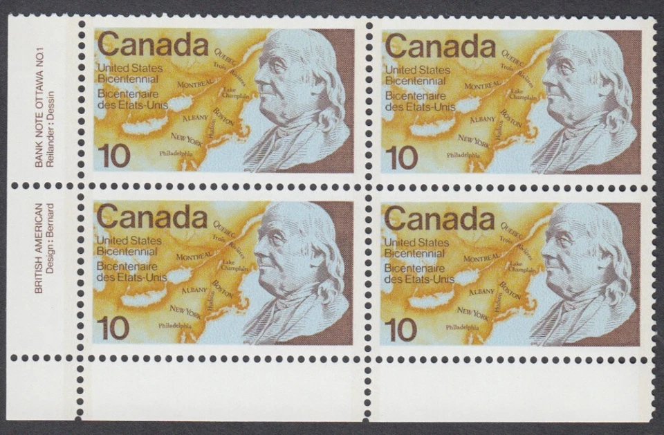 Canada - #691 US Bicentennial Plate Block - MNH - Image 1 of 1