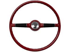 16" Red / Black Forty Ford Style Steering Wheel Billet Horn Cap Kit GM Adapter - Picture 1 of 8