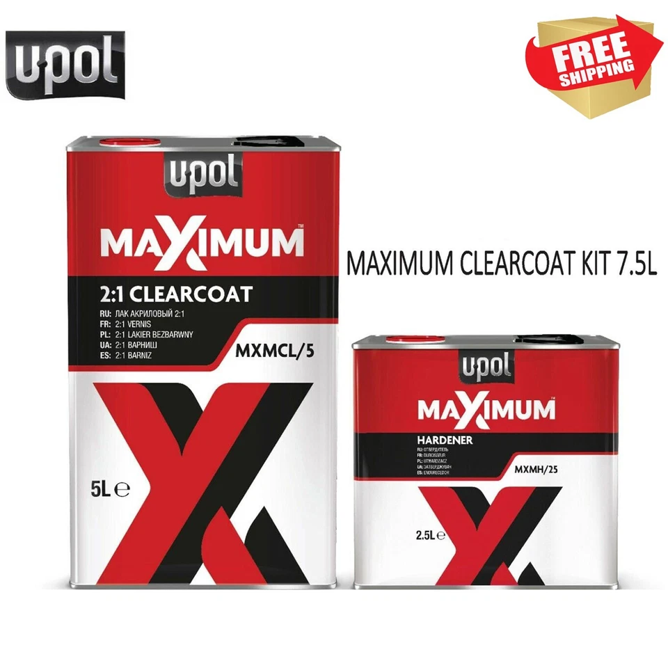 U-POL UPOL MAXIMUM Clear Coat 2K HS LACQUER KIT 7.5 L WITH FAST HARDENER