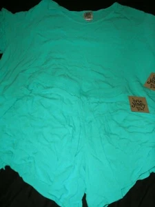 NWT Ivy Jane Short Set 100% Rayon Teal Trapeze Ruffle Top & Shorts S/M $149 MSRP - Picture 1 of 3