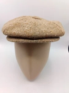 Vintage small STETSON Brown tweed 75% Wool Newsboy Cabbie USA Union made  - Picture 1 of 12