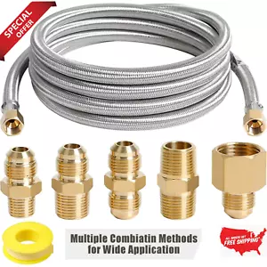 20ft RV High Pressure Propane Extension Hose Conversion Couplings Complete Set - Picture 1 of 12