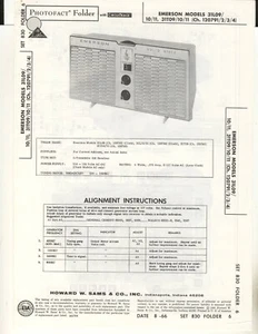 Sams Photofact , Emerson Models 31L09 , Portable Radio, Original Hard Copy - Imagen 1 de 1
