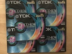 5 x New Sealed TDK Reflex CD-R74 CD Recordable 650MB 74mins - Afbeelding 1 van 2