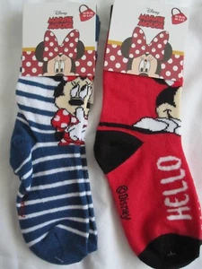 BNWT-2 DISNEY MINNIE MOUSE SOCKS -RED/BLUE(2)-SIZE 6/8.5;9/12;12.5/2; -FREE POST - Picture 1 of 4