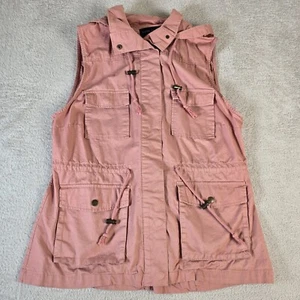 Love Tree Jacket Vest Womens Large Pink Sleeveless Utility Hiking Camping Hood - Picture 1 of 10
