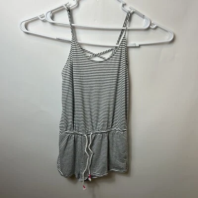 Xhilaration Ropa de Dormir Para Mujer Mameluco Pantalones Cortos Gris Rayas Correa de Espagueti Talla M Foto 1 de 4