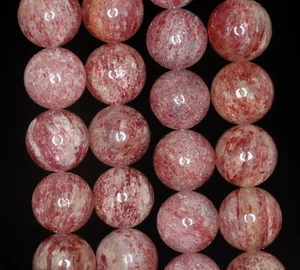 11MM ORANGE STRAWBERRY LEPIDOCROCITE QUARTZ GEMSTONE AAA ROUND LOOSE BEADS 7inch - Picture 1 of 4