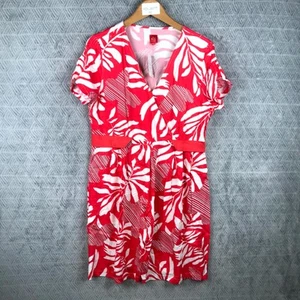 Miss by Captain Tortue Robe Portefeuille Femme 40 Rouge/Blanc Imprimé Floral Été - Imagen 1 de 10