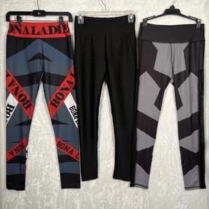 3 Pair Leggings Lot Size Medium Solid, Animal Print, Abstract Women's Leggings - Picture 1 of 17