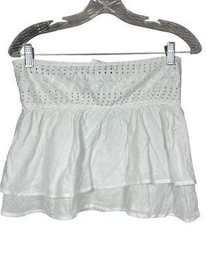 Ralph Lauren 90s Y2K White Babydoll Halter Top Sz S Ruffled Coquette Fairy Cute - Image 1 of 4