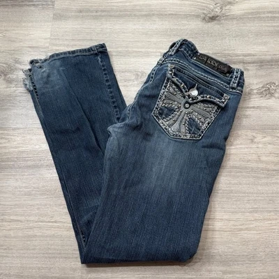 LA Idol USA Women's Jeans Embellished Pockets Bootcut Denim Y2K Blue Size 13 - Image 1 of 4