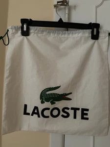 NEU Lacoste weiß Kordelzug Handtasche Aufbewahrung Staubbeutel 15" x 15" - Bild 1 von 3