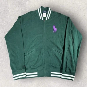 Polo Ralph Lauren Jacket Purple Green Big Pony College Varsity Mens XXL NWT - Picture 1 of 12