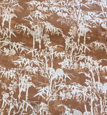 7,5 yardas Joann dorado marrón algodón lona follaje tela tapicería decoración 44"" Foto 1 de 4