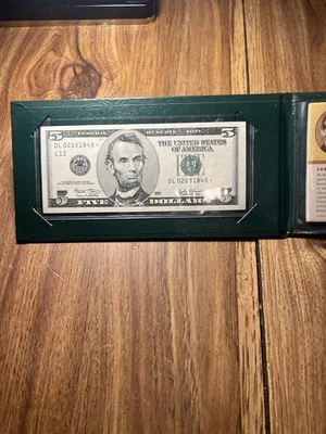 2003 $5 Bill Uncirculated & 1958 Uncirculated Wheat Penny - Image 1 of 2